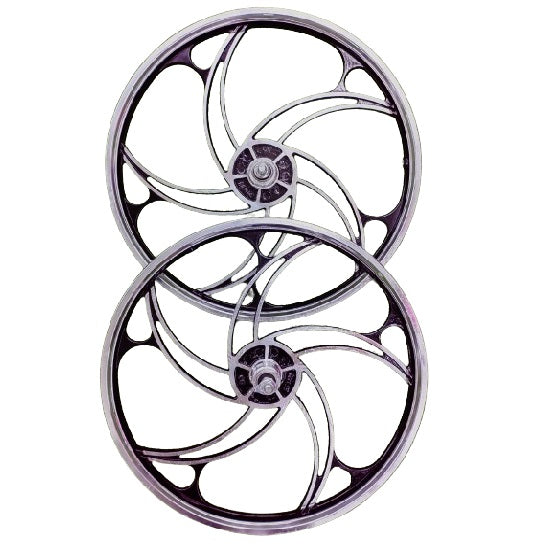 Bicycle Wheel Set 20 Inch Mag Alloy Silver Black