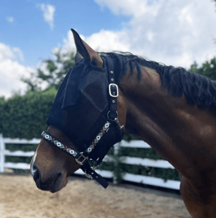 Fly mask without ear and nose cover stiff mesh