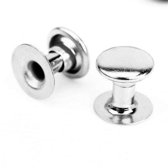 Rivet m n f 12mm silver 14mm head big head double cap PER 50