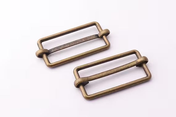 Strap adjuster buckle 32mm ant brass