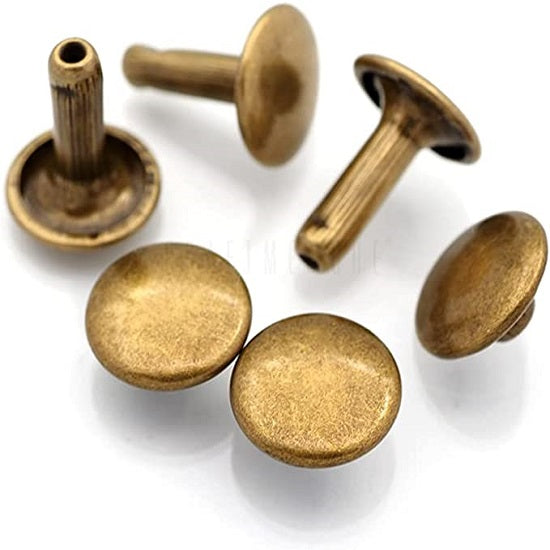 Rivet m n f ant brass 9mm cap 10mm stem per 100