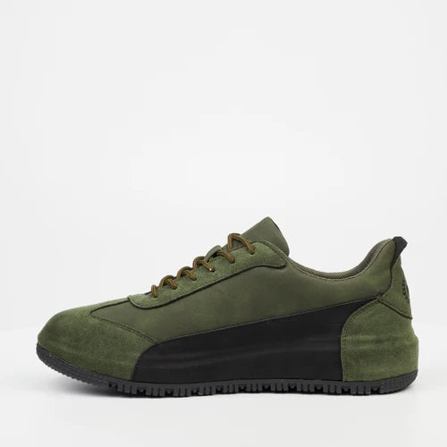 Mazerata Perlo 1 Faux Suede / Faux Nubuck Sneaker - Olive