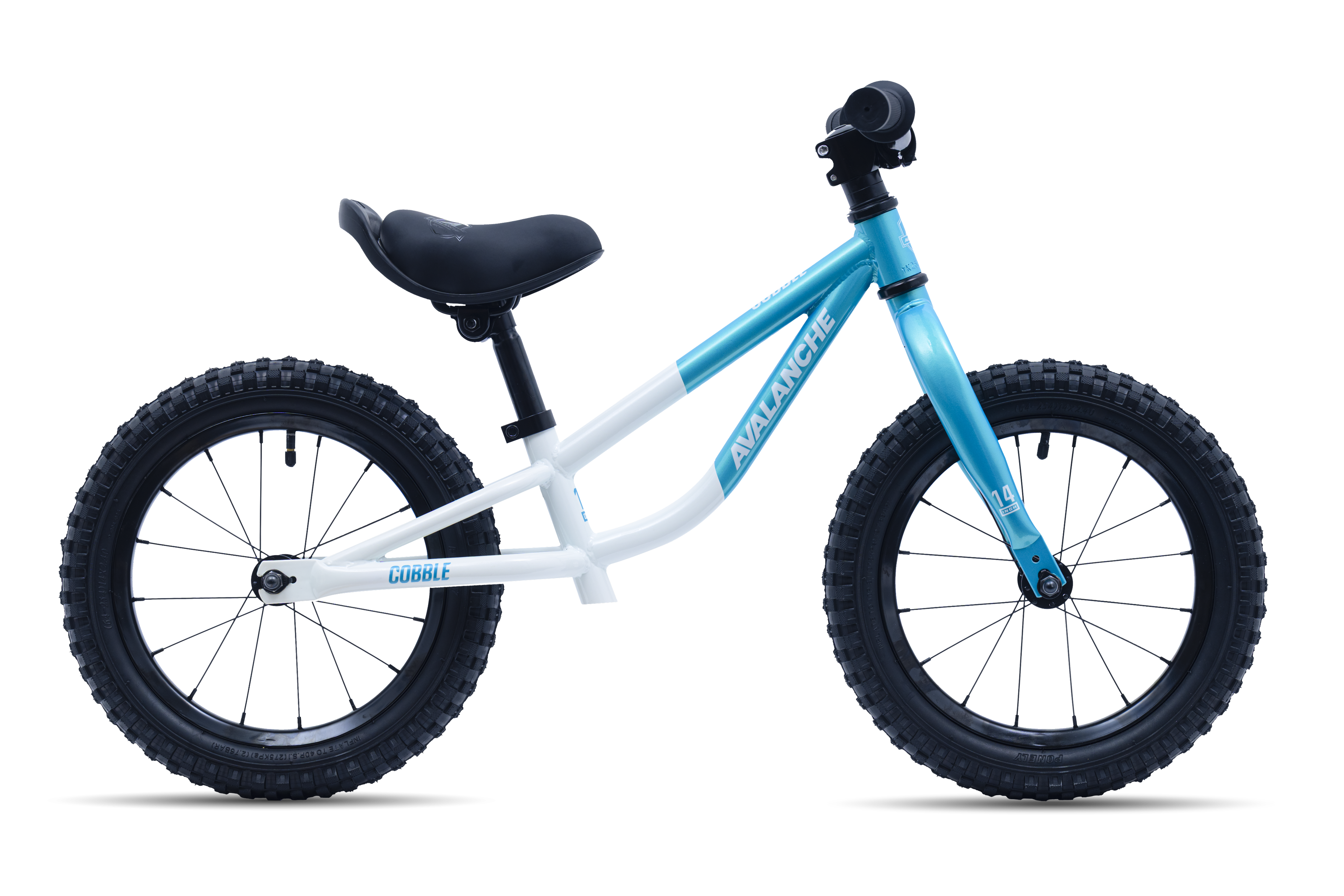 Avalanche Cobble  14" Balance Bike Boys Turquoise/White