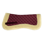 Equistyle half back pad with synthetic fur large size Burgandy