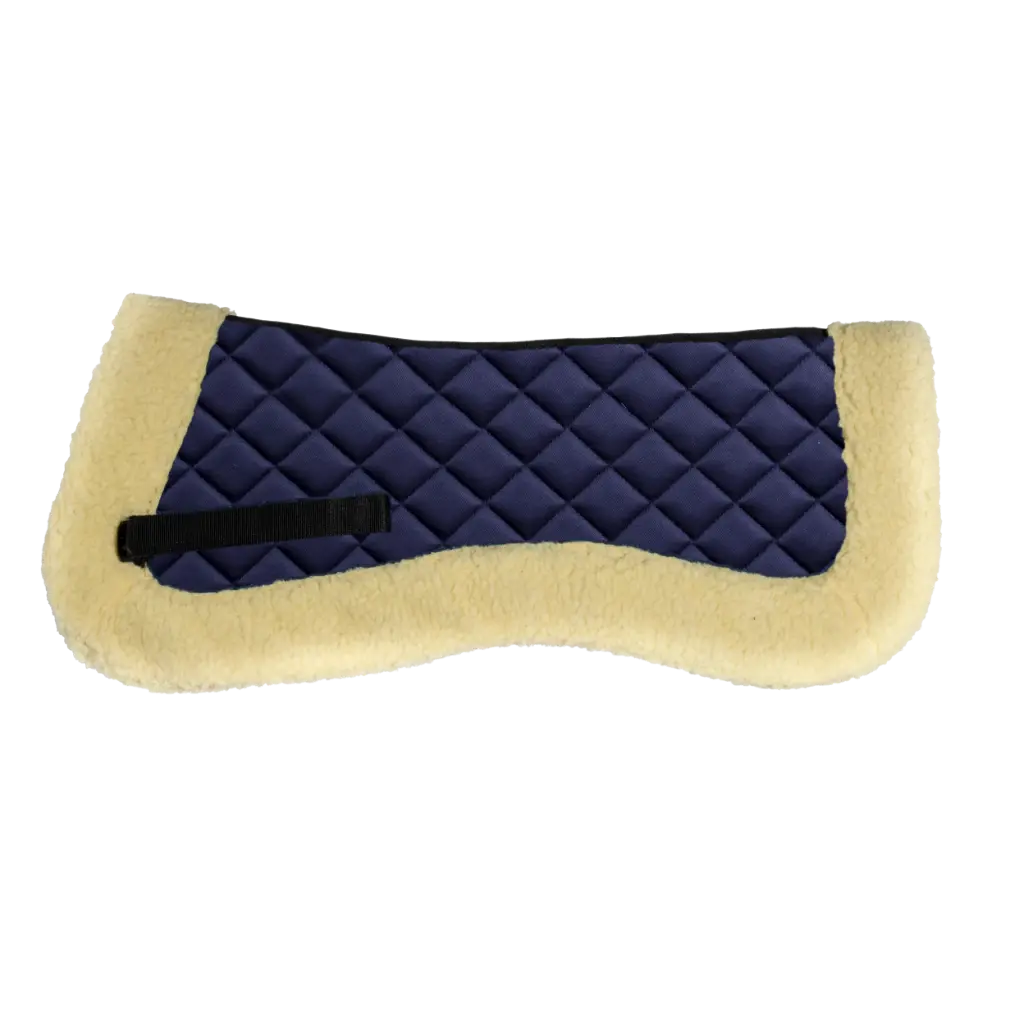 Equistyle half back pad with synthetic fur large size Navy