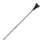 Crop with sparkle handle and silver cap Light Rainbow