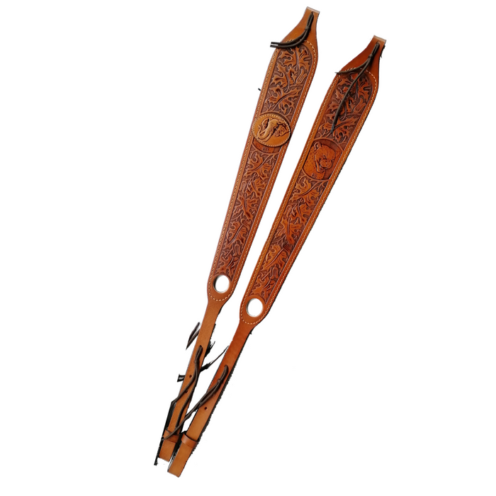 Rifle Sling Embossed Thumb Hole Padded Leopard Head