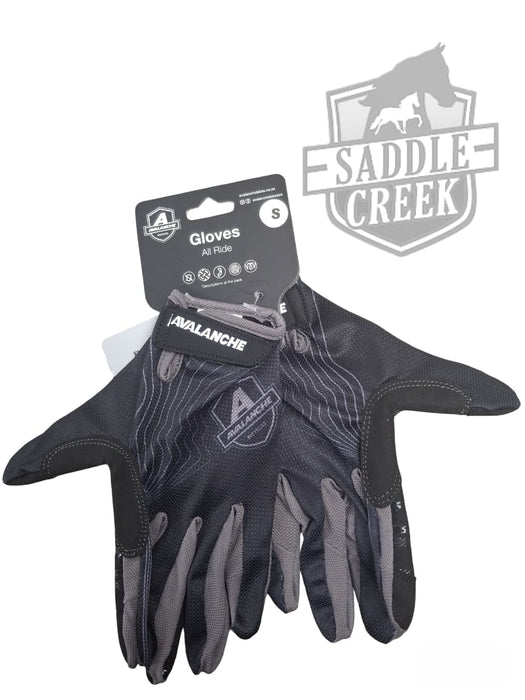 Glove Avalanche All Ride Full Finger Black Grey