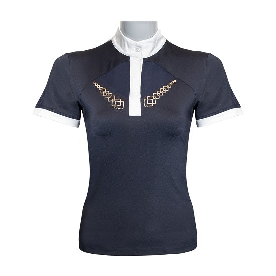 Equileisure gold d&eacute;cor show shirt navy