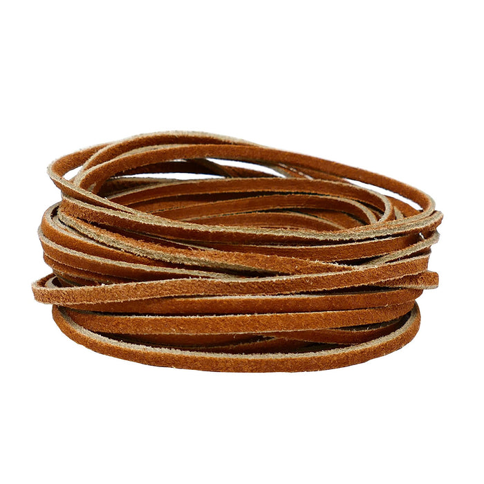 Thonging leather flat brown 3mm x 1mm per m (100)