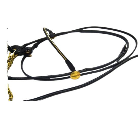 Bridle arab show black with brass chain and lead