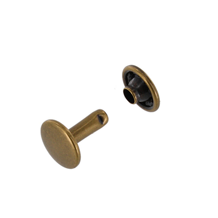 Rivet m n f 7mm double cap ant brass per 100