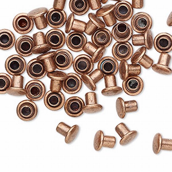 Rivet m and f copper 5mm cap per10