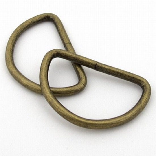 D ring 25mm antique brass