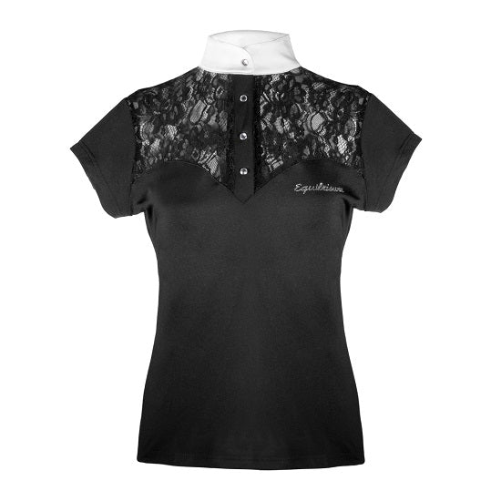 Equileisure lace show shirt black white