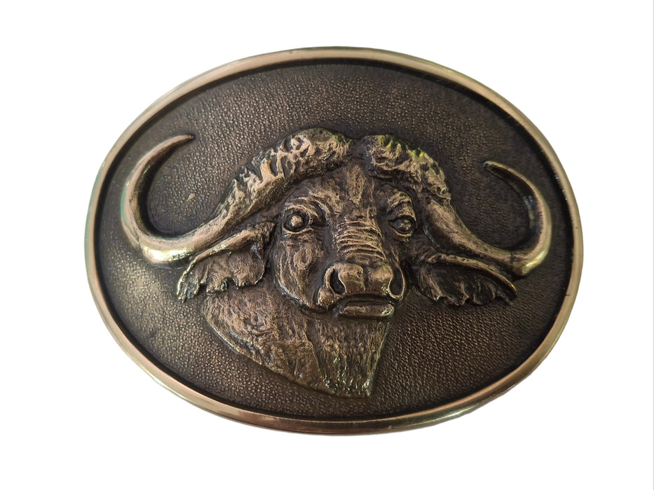Solid Brass Buckle 40mm Buffalo
