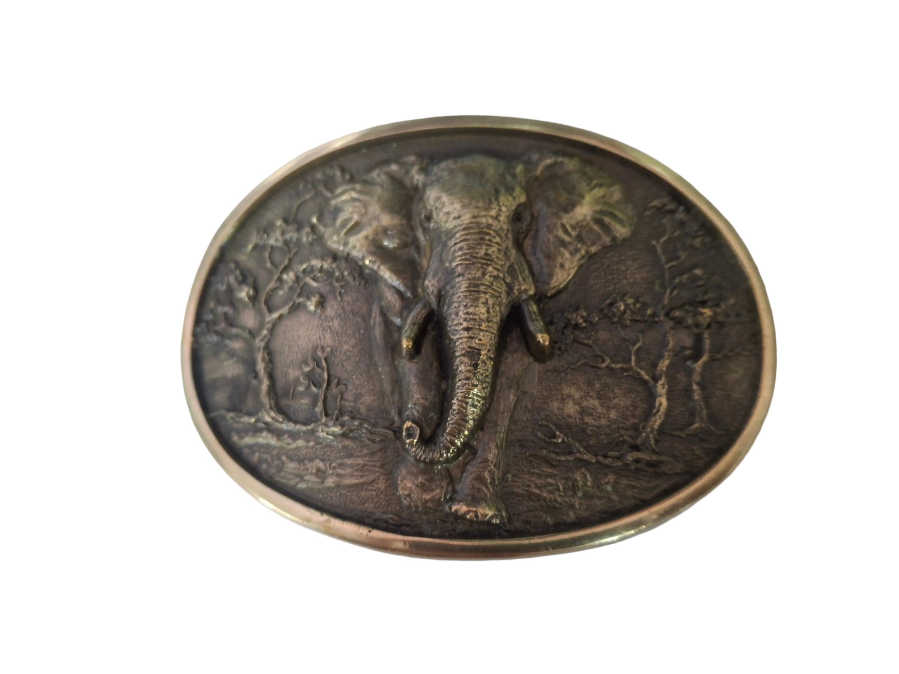 Solid Brass Buckle 40mm Elephant
