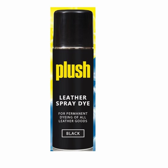 Plush leather dye spray black