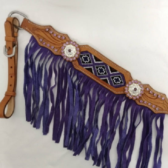 Bridle + breastplate set purple arrow western bridle and  breastplate set