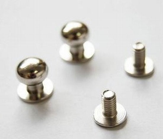 Button stud screw type 6mm 1321-01 nickle plated  sam brown studs