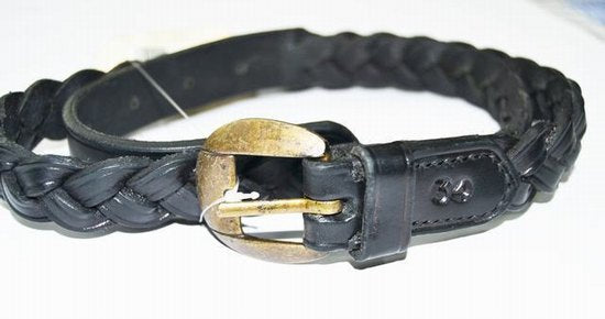 Belt leather plaited black