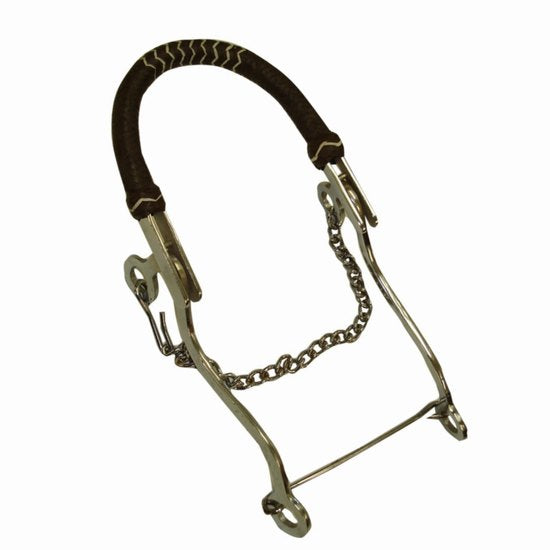 Bit hackamore long shank with braided nose band