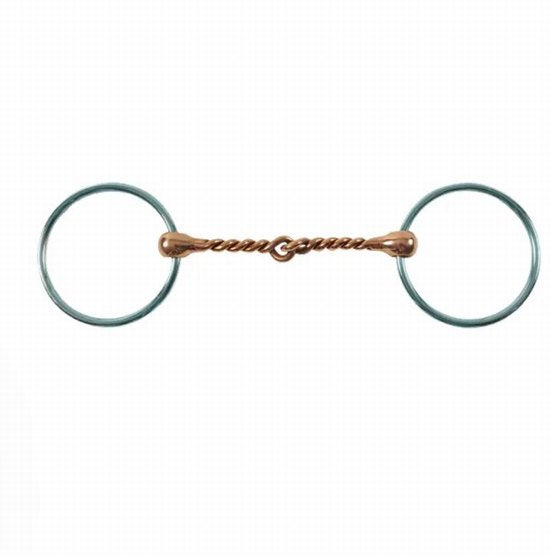 Bit snaffle copper twisted wire