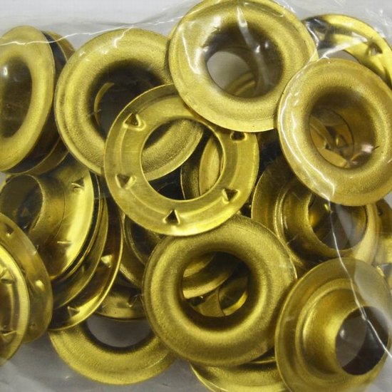 Eyelet size 30 inside diameter 15mm brass per 20