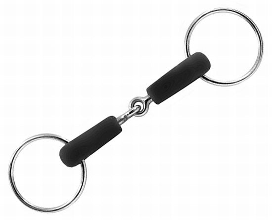 BIT CONTACT RUBBER LOOSE RING JOINTED SNAFFLE 5