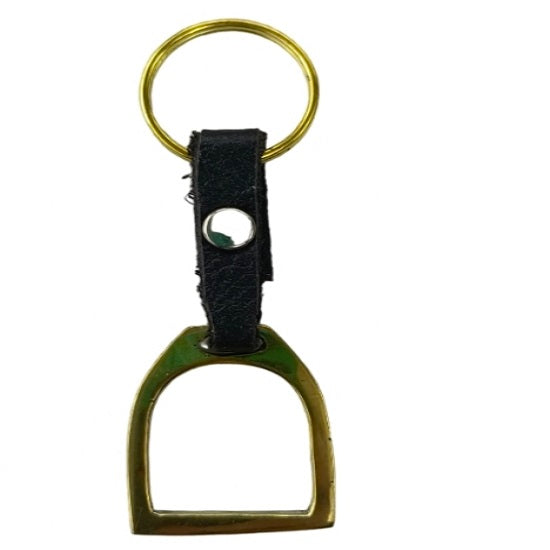Key ring fitted with leather and stirrup