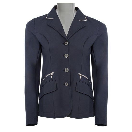 Equileisure show jacket - piping and zip navy